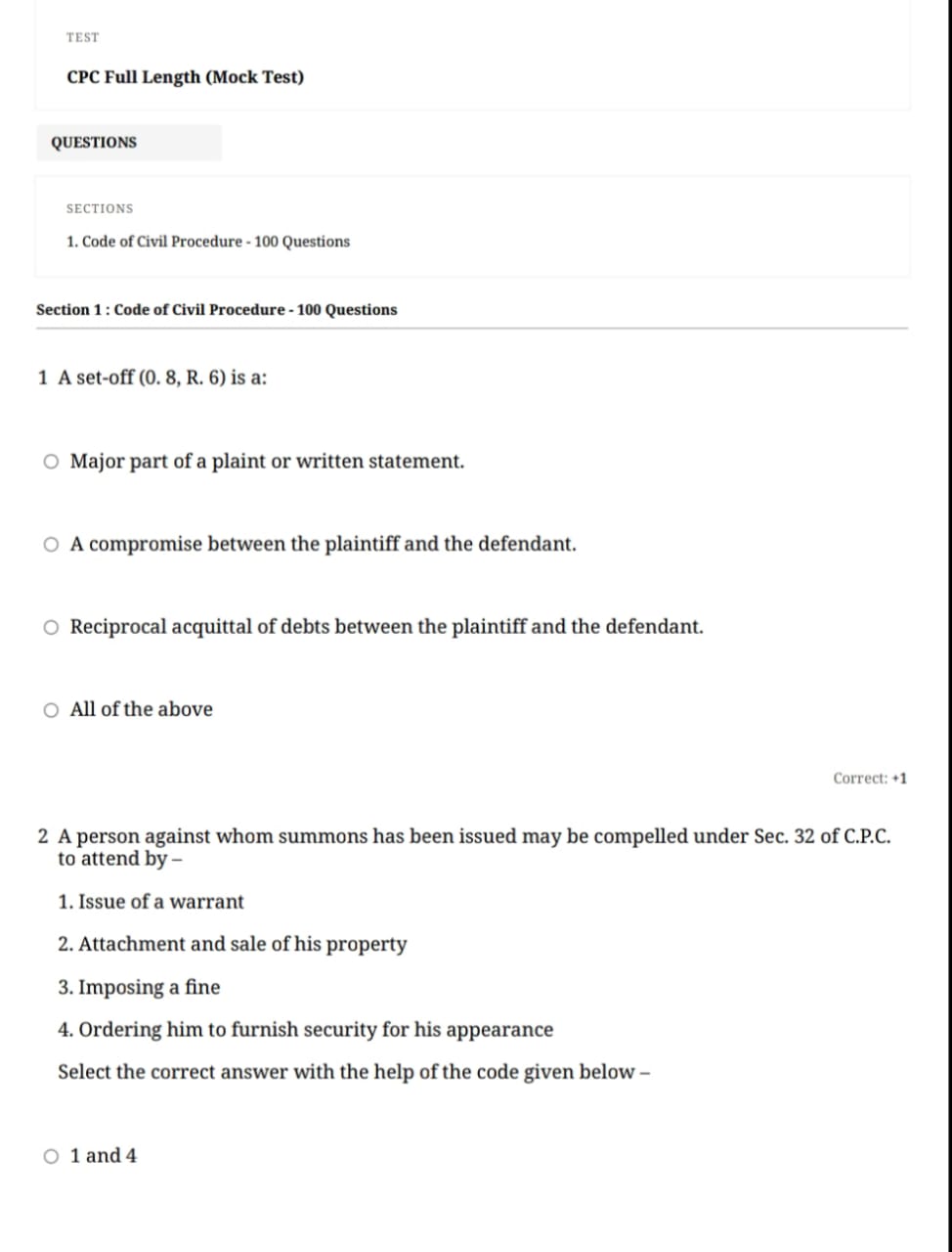 CPC Full Length Mock Test